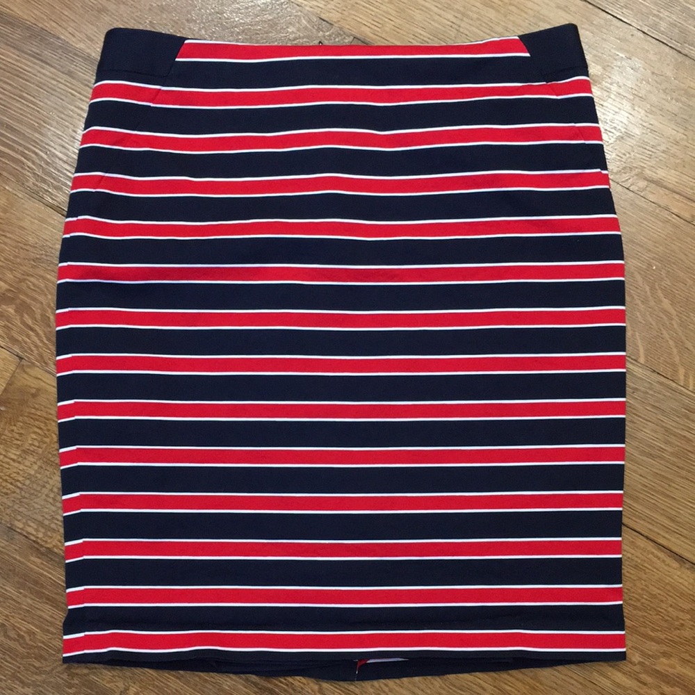 The Limited Nautical Striped Navy, Red and White Skirt size 10
